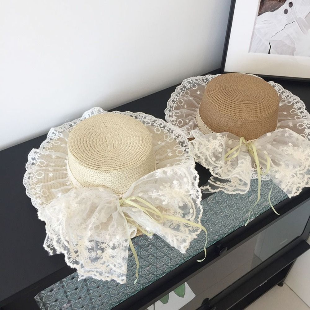 Hat Floppy Wide - Floppy Lace Bow Sun Hat Breathable