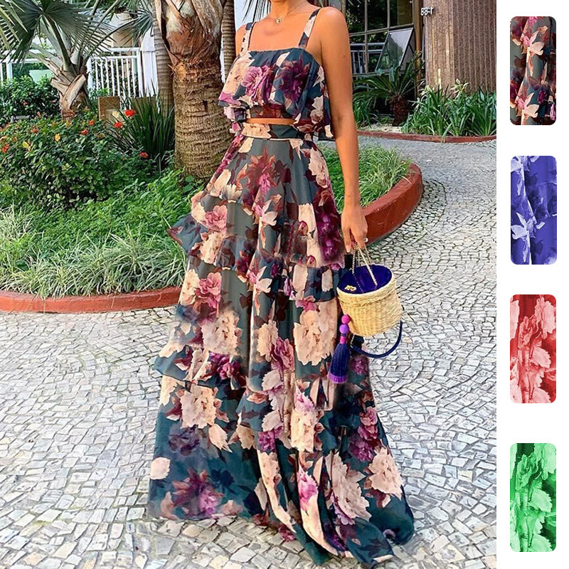 Women's Two Piece Outfits Flor - Romper Floral Print avaliação e preço