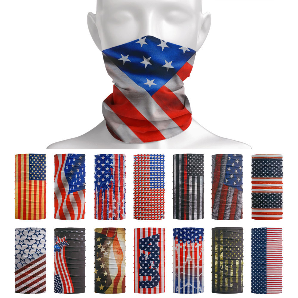 USA Flag Pattern Sun Protectiv - Headband Summer Knit avaliação e preço