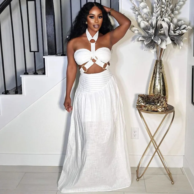 Sexy Halter Backless Maxi Dres - Maxi Dress Halter avaliação e preço