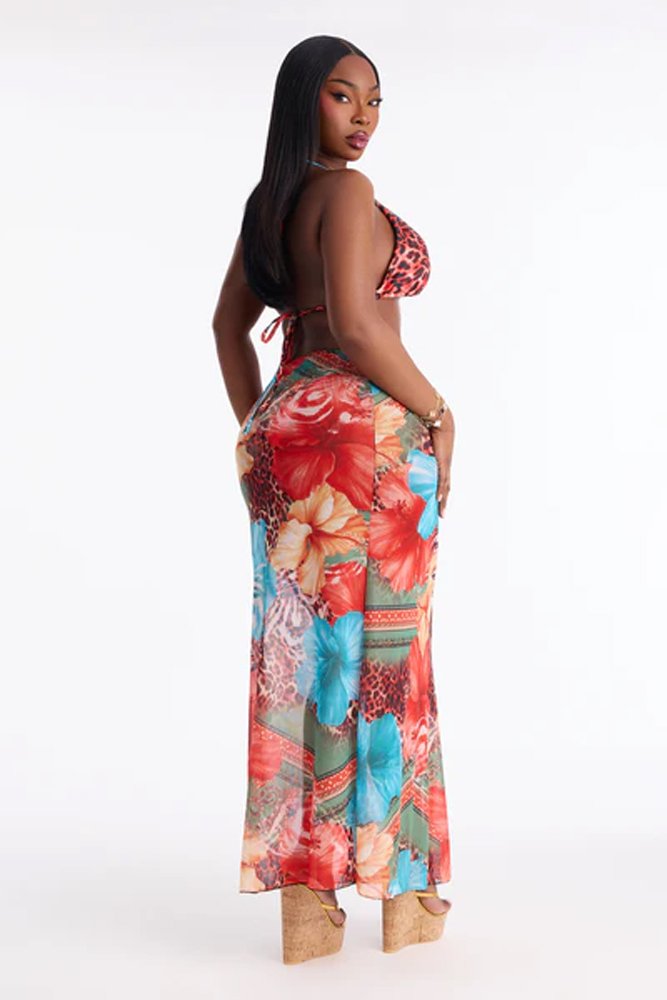 Women Plus Size Summer Boho Fl - Maxi Dress Halter avaliação e preço