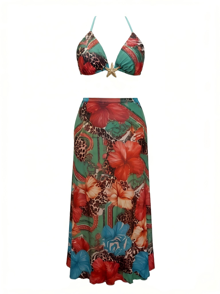 Women Plus Size Summer Boho Fl - Maxi Dress Halter avaliação e preço