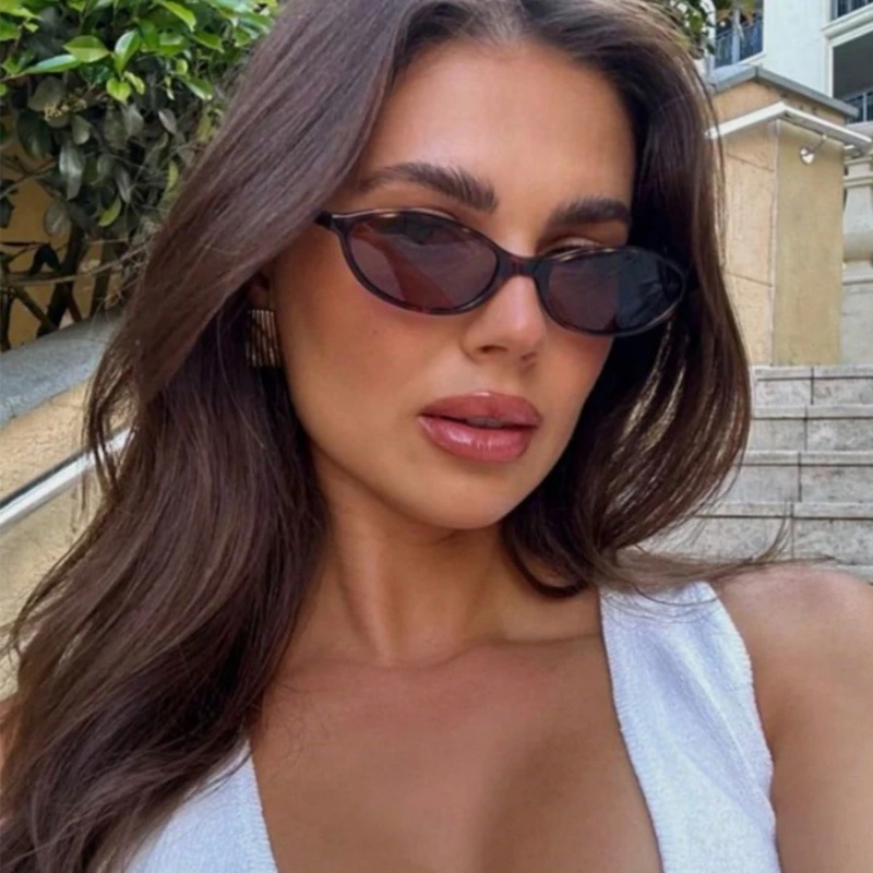 Retro Oval Frame Sunglasses Fa - Sunglasses Cat Eye avaliação e preço