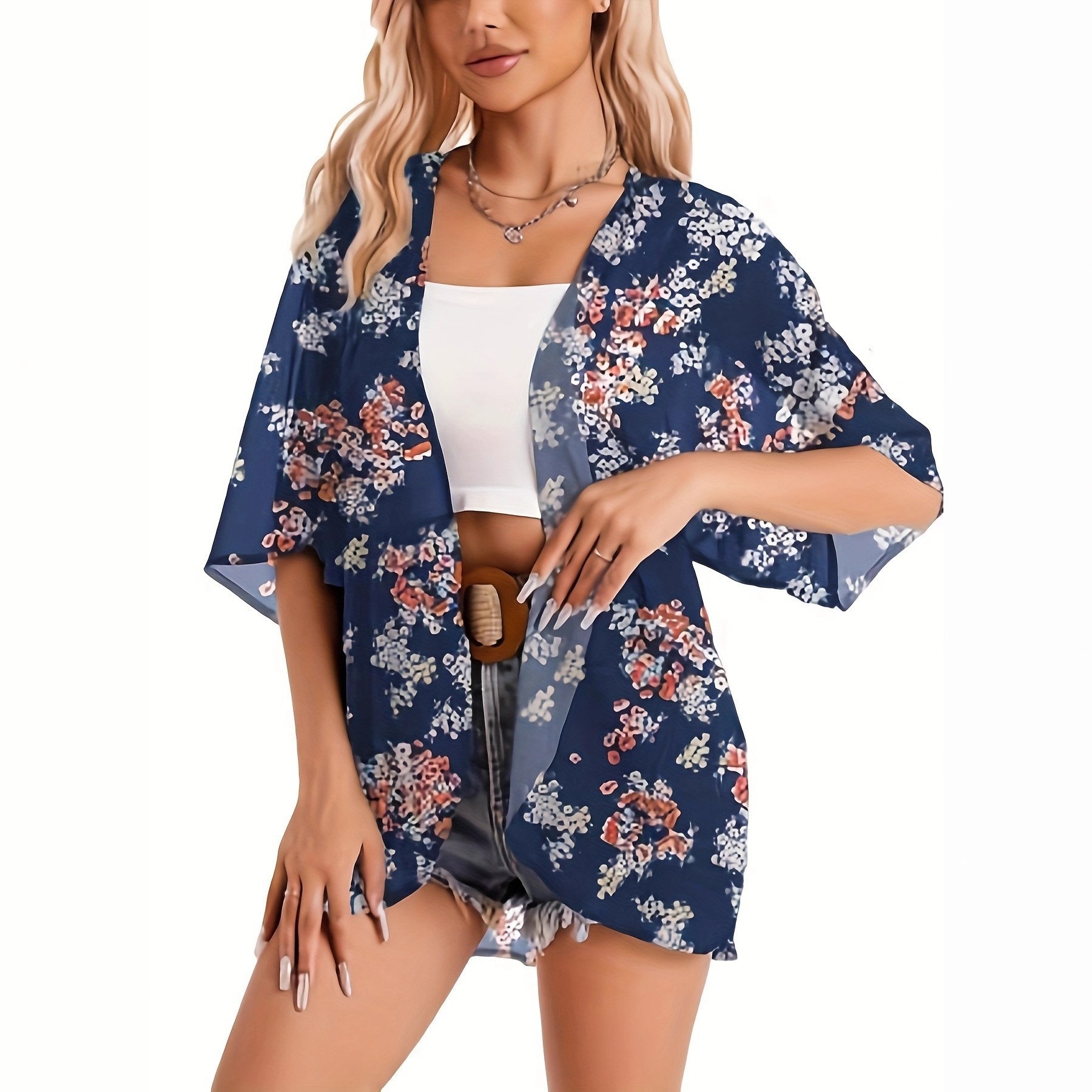 Swimsuit Woman 2025 Kimono Car - Kimono Sheer Floral avaliação e preço