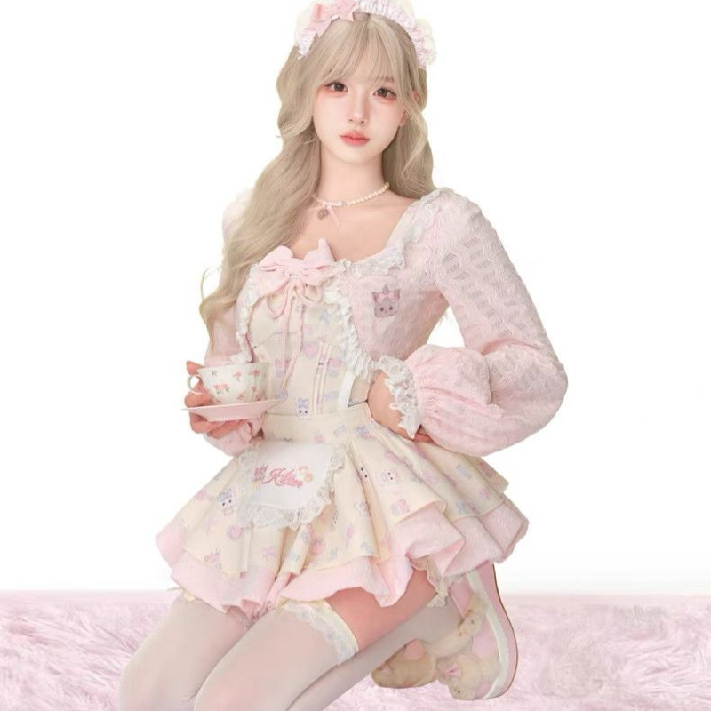 Japanese Sweet Lolita Style 3  - Crop Top Crochet avaliação e preço