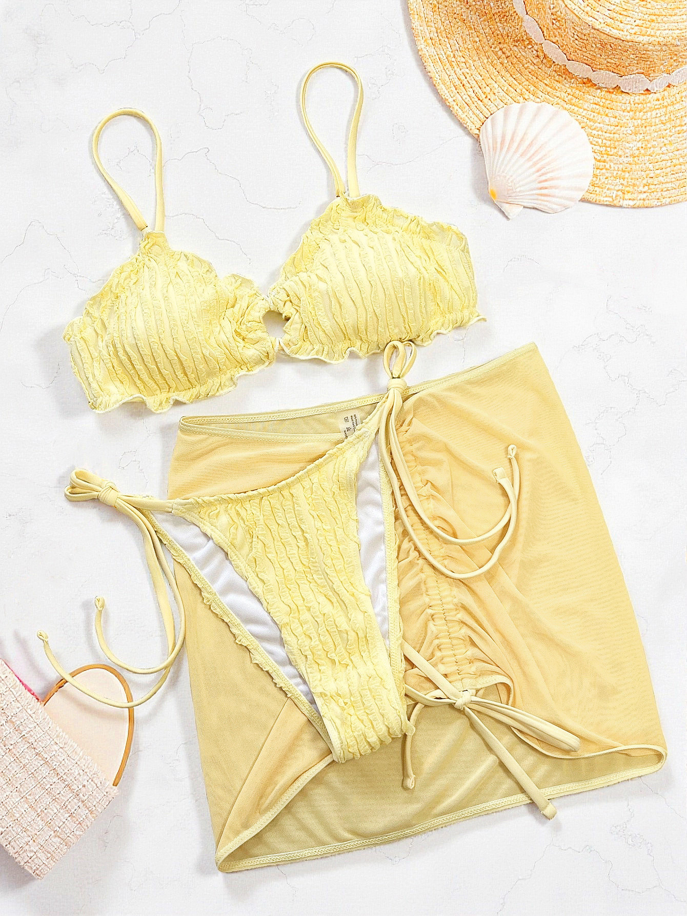 New Sexy Triangle Push Up Biki - Swimsuit Bikini Ruched avaliação e preço