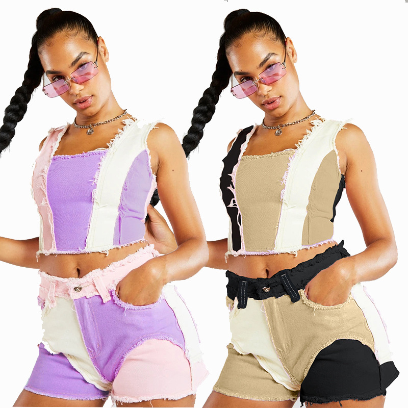 Fashion Mid-Waist Slim Fit Tor - Shorts Denim Frayed avaliação e preço