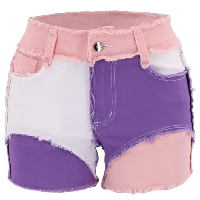 Fashion Mid-Waist Slim Fit Tor - Shorts Denim Frayed avaliação e preço