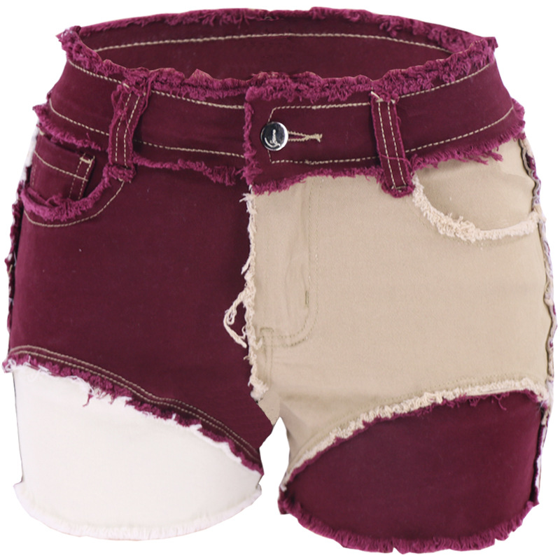 Fashion Mid-Waist Slim Fit Tor - Shorts Denim Frayed avaliação e preço