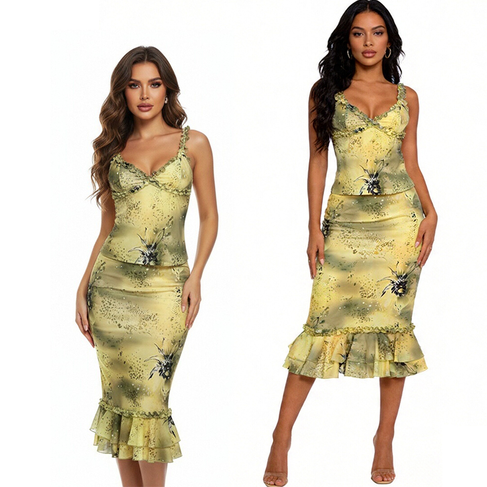 Women's Dress 2 Piece Floral P - Midi Skirt Floral avaliação e preço