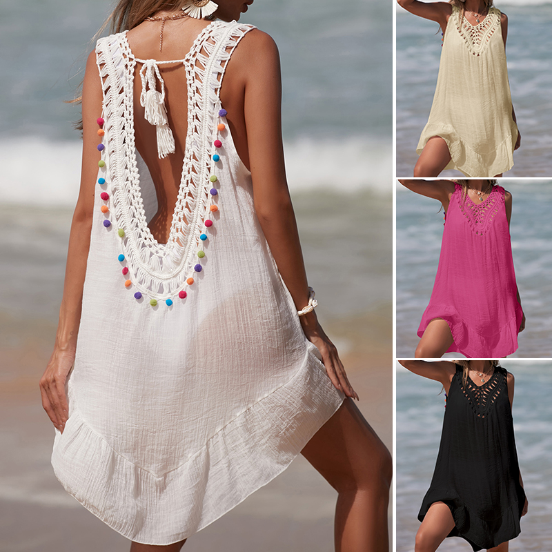 Women V-Neck Backless Hollow O - Cover Up Kaftan avaliação e preço