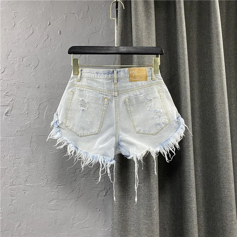 Summer Sexy Shorts Women Zippe - Shorts Denim Frayed avaliação e preço