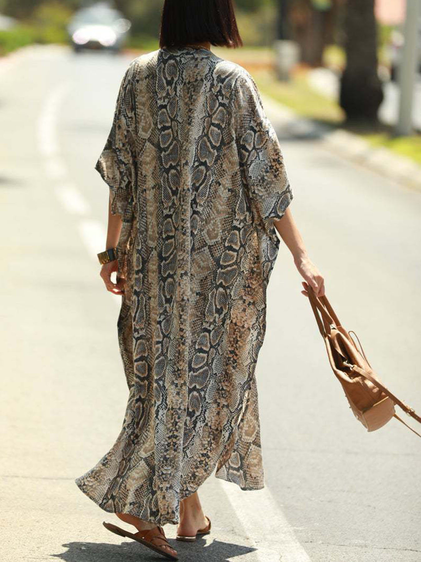 Bohemian Print Beach Cover-Up  - Cover Up Kaftan avaliação e preço