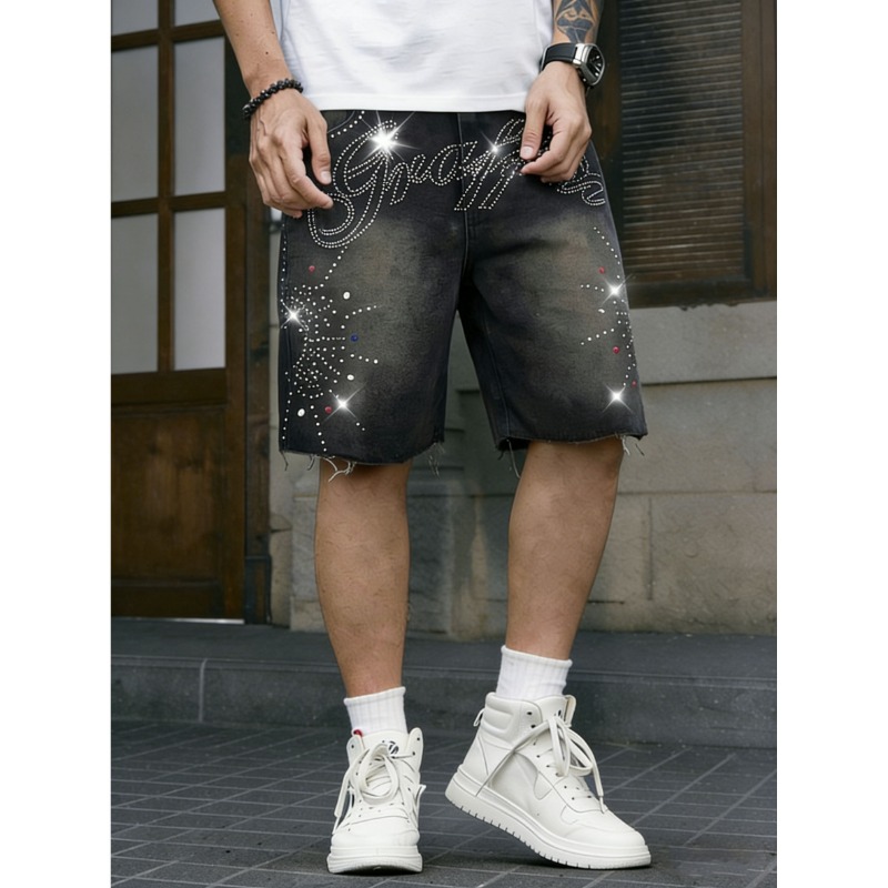 American Streetwear Men's Non- - Shorts Denim Frayed avaliação e preço