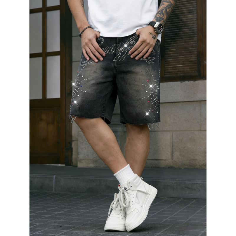 American Streetwear Men's Non- - Shorts Denim Frayed avaliação e preço