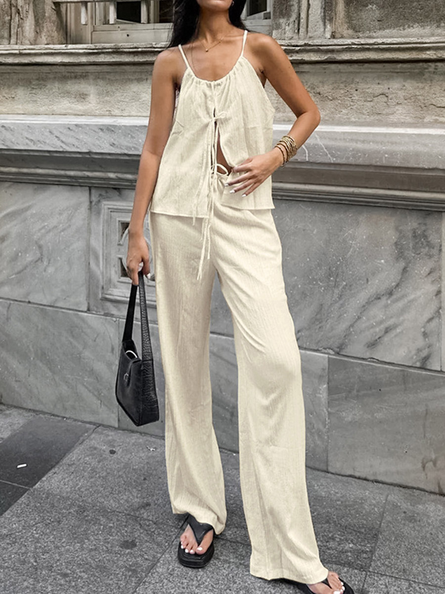 2026 Women Two Piece Set Women - Linen Pant Wide avaliação e preço