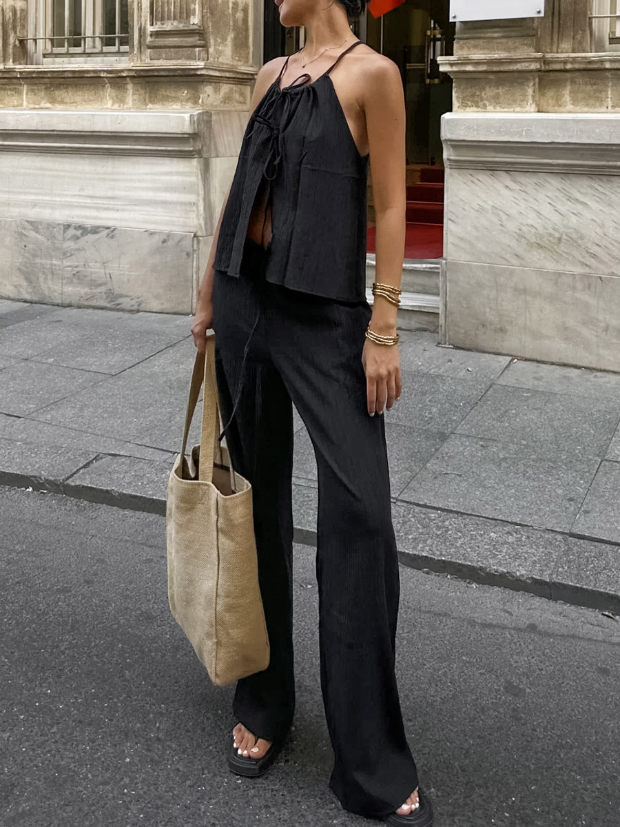 2026 Women Two Piece Set Women - Linen Pant Wide avaliação e preço