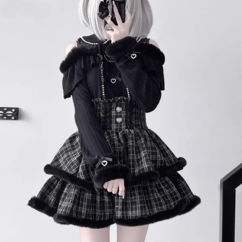 Y2k Japan Style Gothic Y2k Lol - Blouse Off Shoulder avaliação e preço