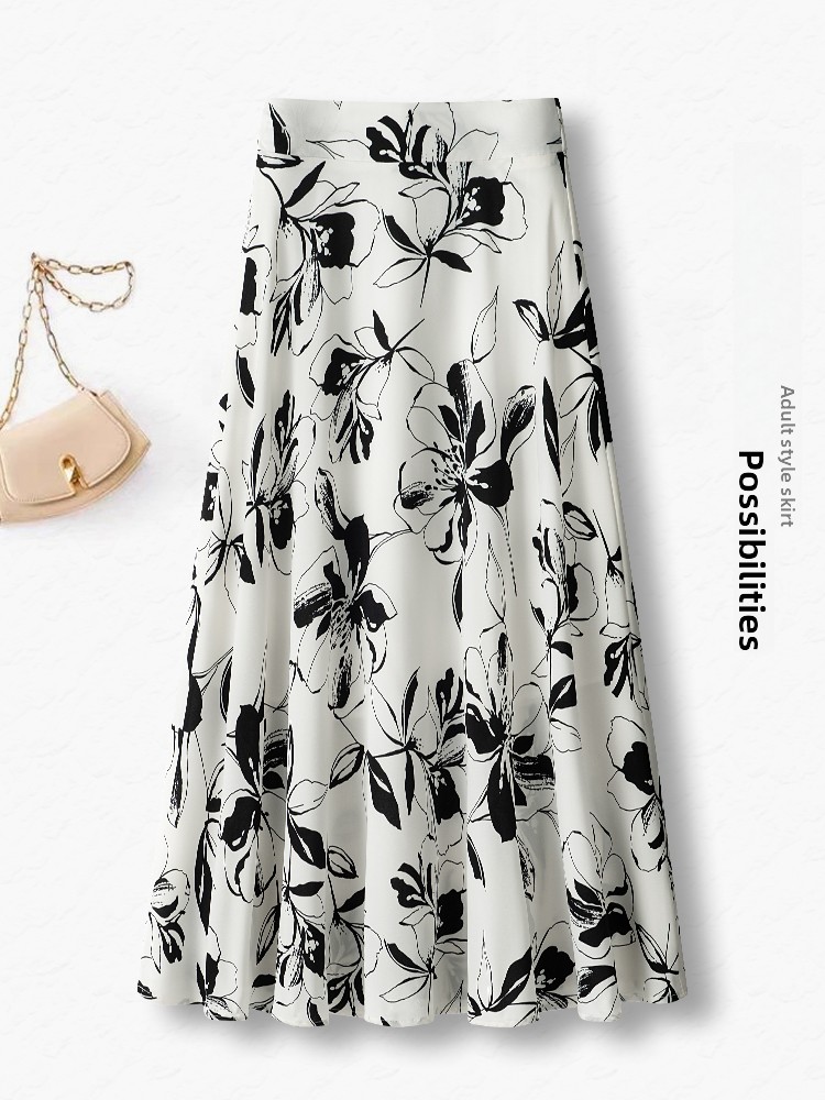 Summer Thin High Waist A-Line  - Midi Skirt Floral avaliação e preço