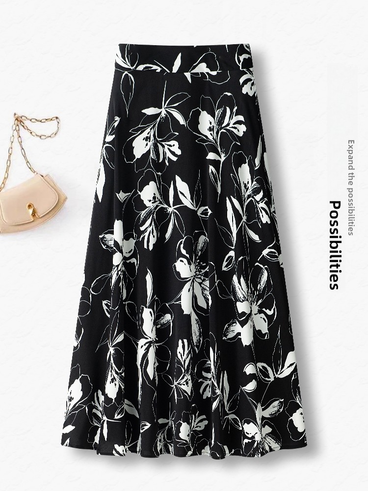 Summer Thin High Waist A-Line  - Midi Skirt Floral avaliação e preço