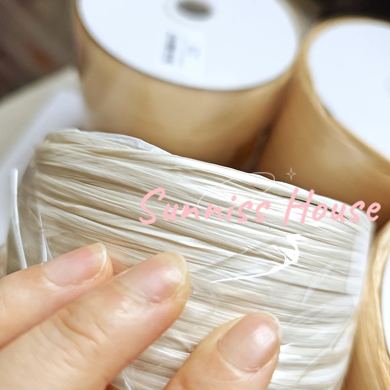 600M Matte Raffia Yarn，330g Ar - Crochet Bag Raffia avaliação e preço
