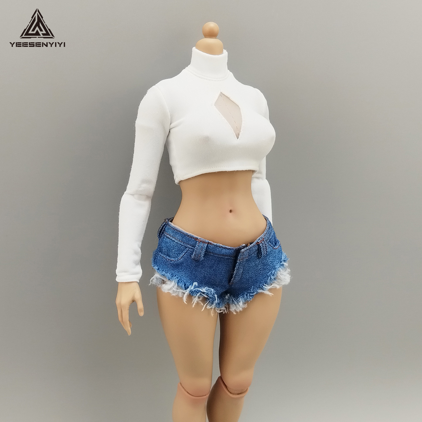 1/6 Scale Distressed Denim Min - Shorts Denim Frayed avaliação e preço