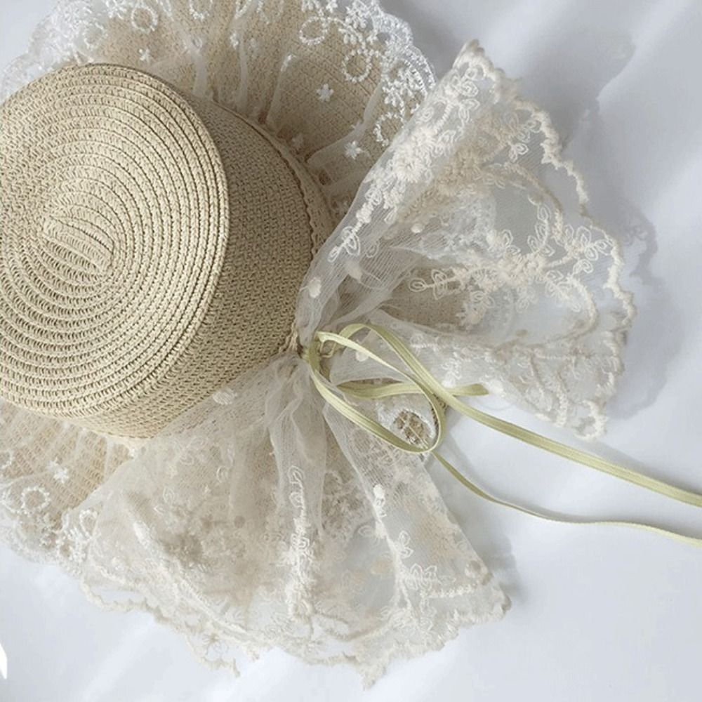 Floppy Lace Bow Sun Hat Breath - Hat Floppy Wide avaliação e preço