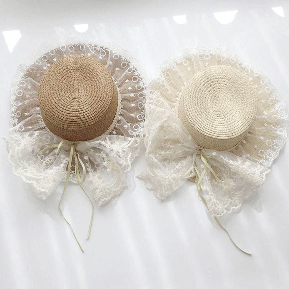 Floppy Lace Bow Sun Hat Breath - Hat Floppy Wide avaliação e preço