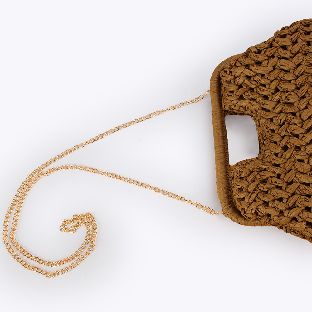 Elegant Ladies Chain Hand Knit - Crochet Bag Raffia avaliação e preço