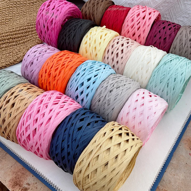 180m raffia Yarn paper Grass f - Crochet Bag Raffia avaliação e preço