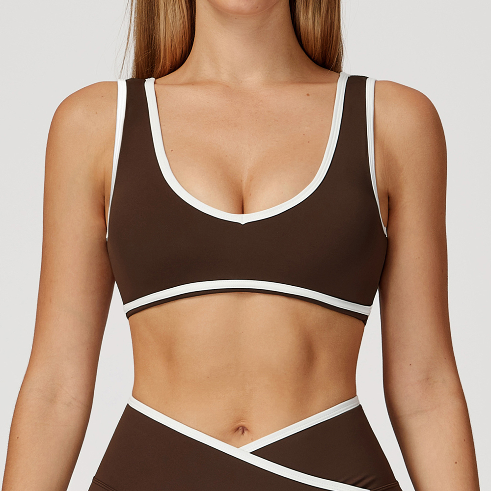 V-Neck Sports Bra Women Top Pu - Crop Top Crochet avaliação e preço
