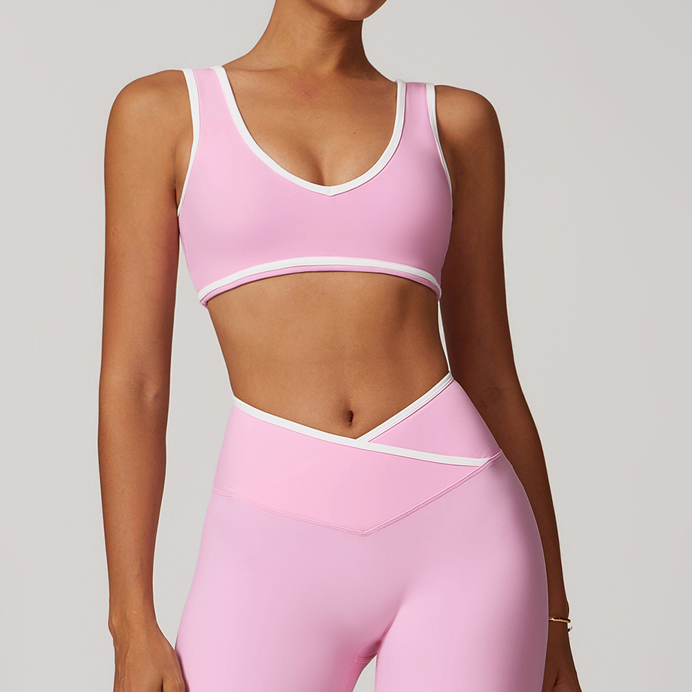 V-Neck Sports Bra Women Top Pu - Crop Top Crochet avaliação e preço