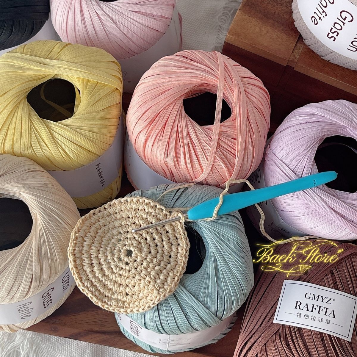 102M/roll Multicolor Raffia Ya - Crochet Bag Raffia avaliação e preço