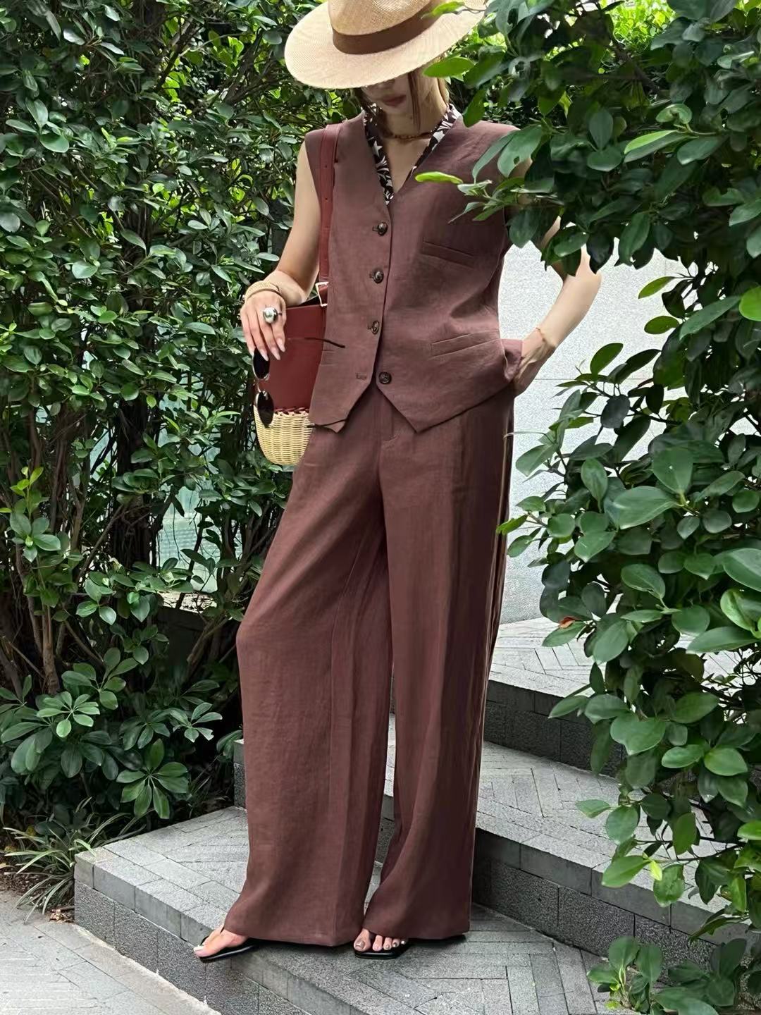 Old Man Qian's linen casual tw - Linen Pant Wide avaliação e preço