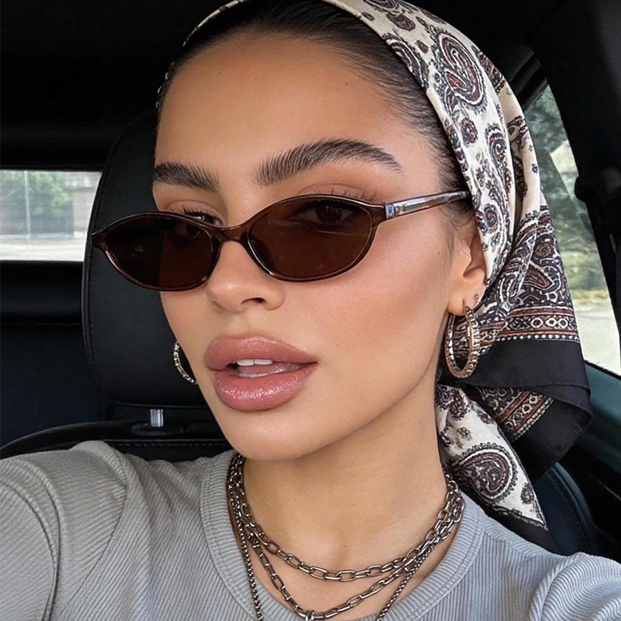 Fashion Oval Simple Literary S - Sunglasses Cat Eye avaliação e preço