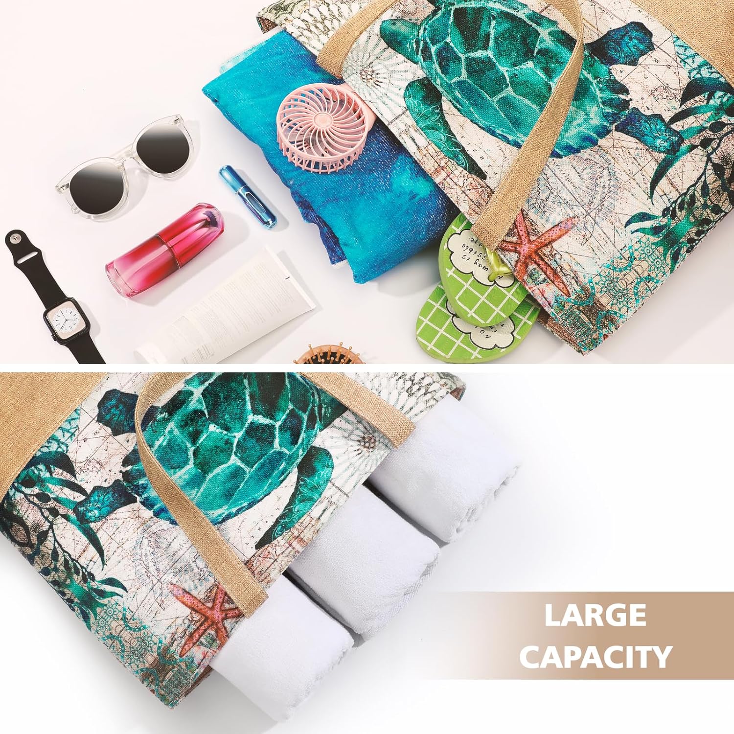 Large Beach Bag for Women with - Tote Bag Beach avaliação e preço