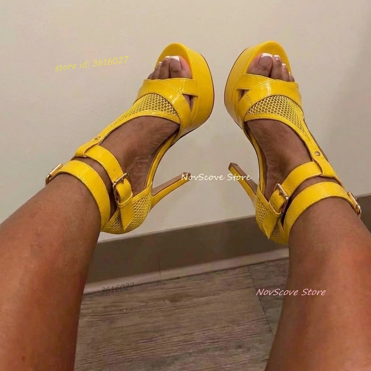 Yellow Open Toe Strappy Sandal - Sandal Strappy Heeled avaliação e preço