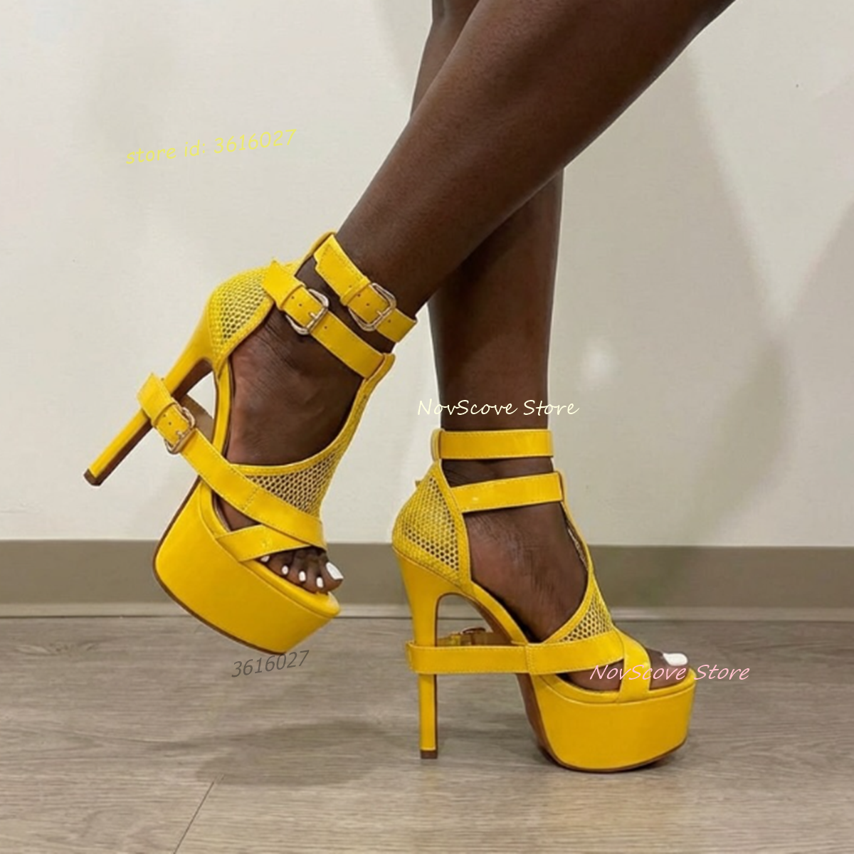Yellow Open Toe Strappy Sandal - Sandal Strappy Heeled avaliação e preço