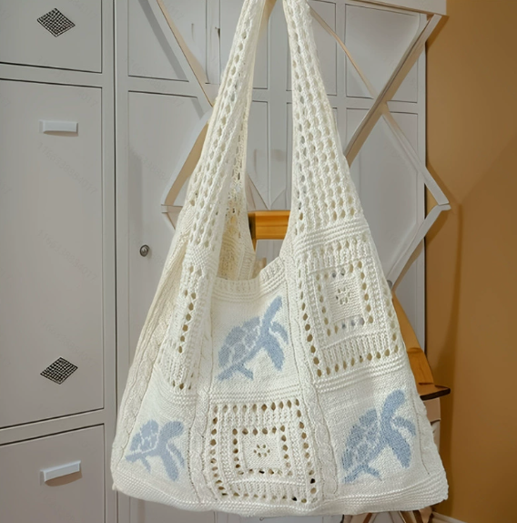 1Pc Sea Turtle Crochet Hollow  - Tote Bag Beach avaliação e preço