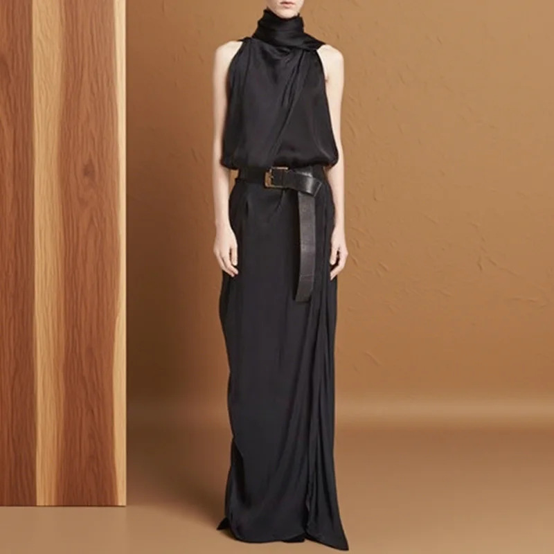 2026 Spring Summer Elegant Hal - Maxi Dress Halter avaliação e preço