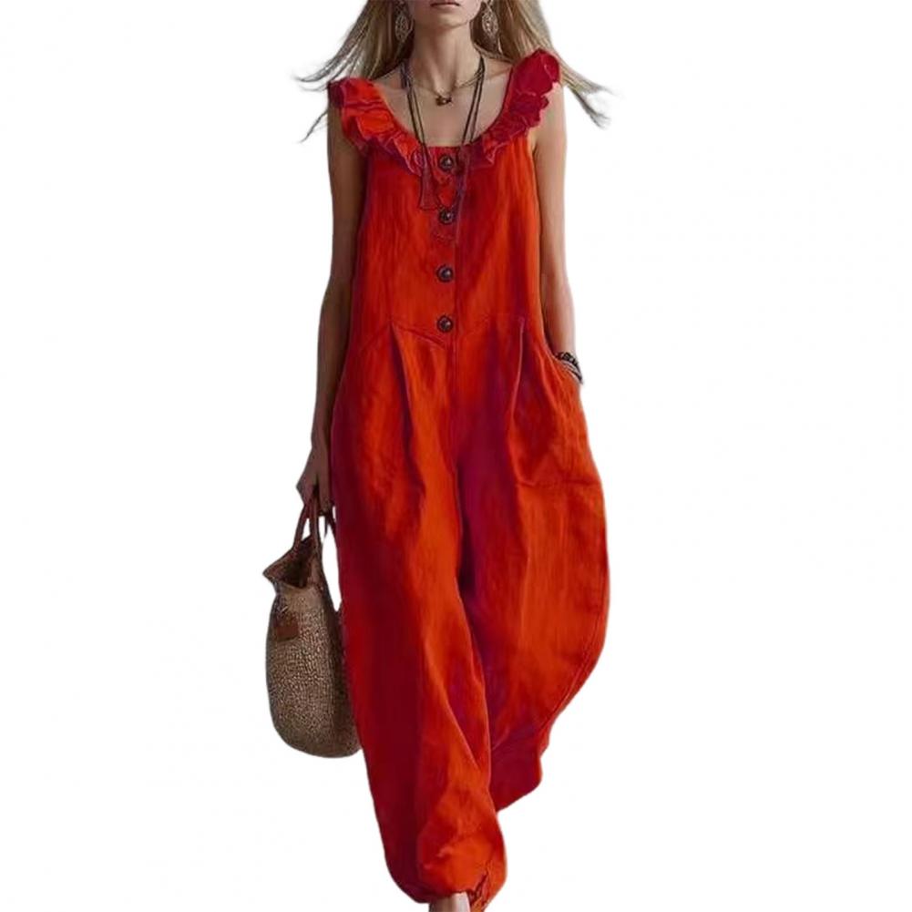 Relaxed Fit Romper Women Women - Jumpsuit Linen Relaxed avaliação e preço
