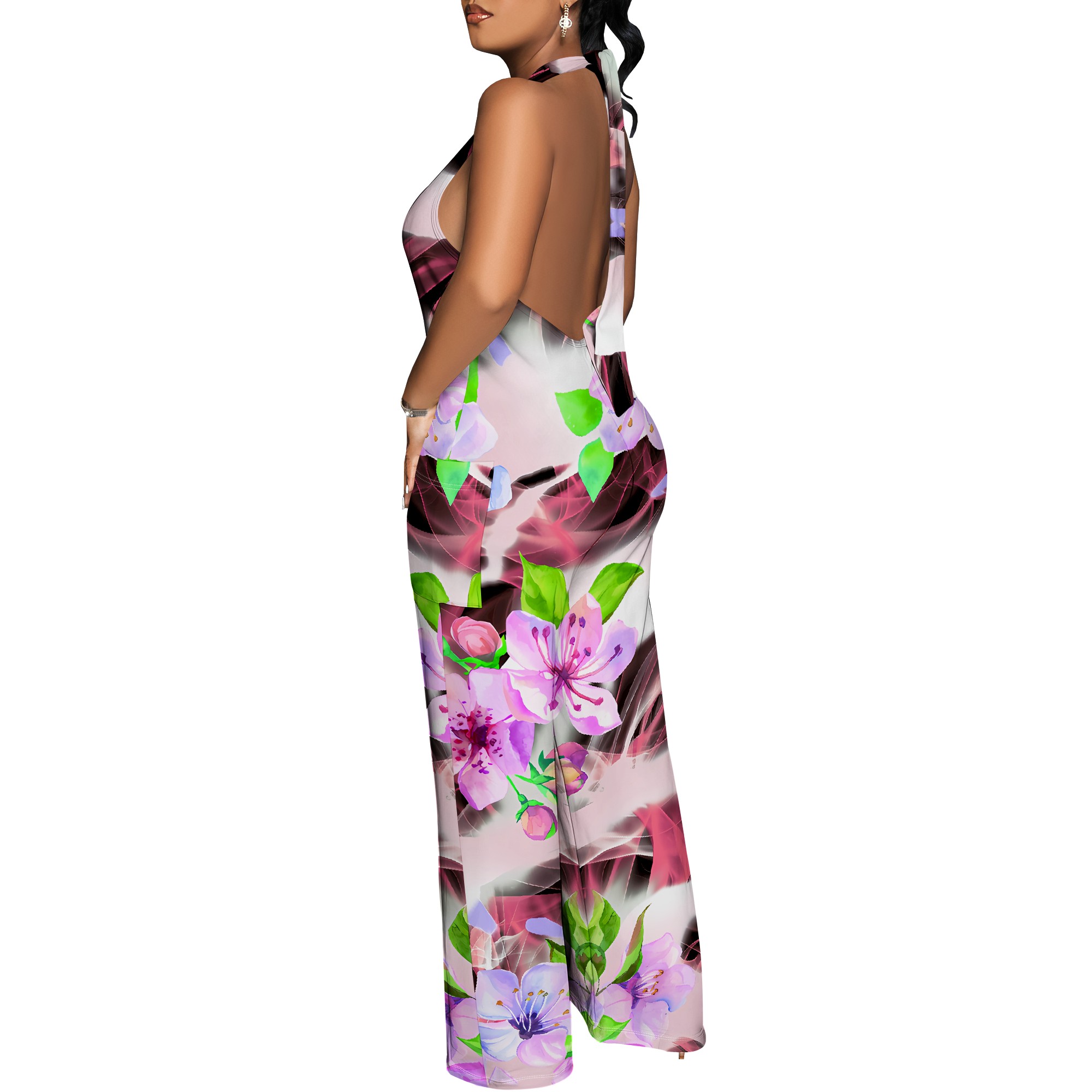 Floral Print Halter Jumpsuit - - Romper Floral Print avaliação e preço