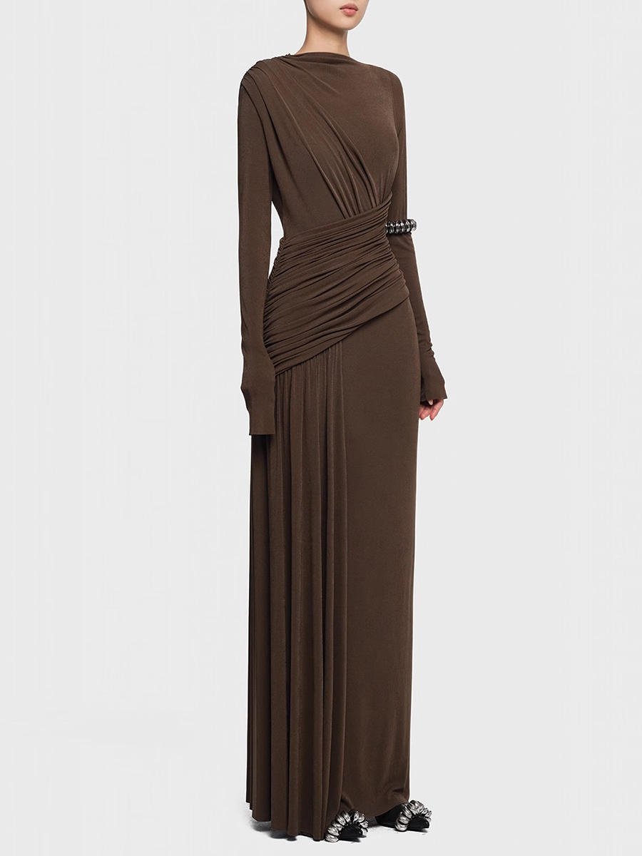 TWOTWINSTYLE Solid Slimming Dr - Linen Dress Wrap avaliação e preço