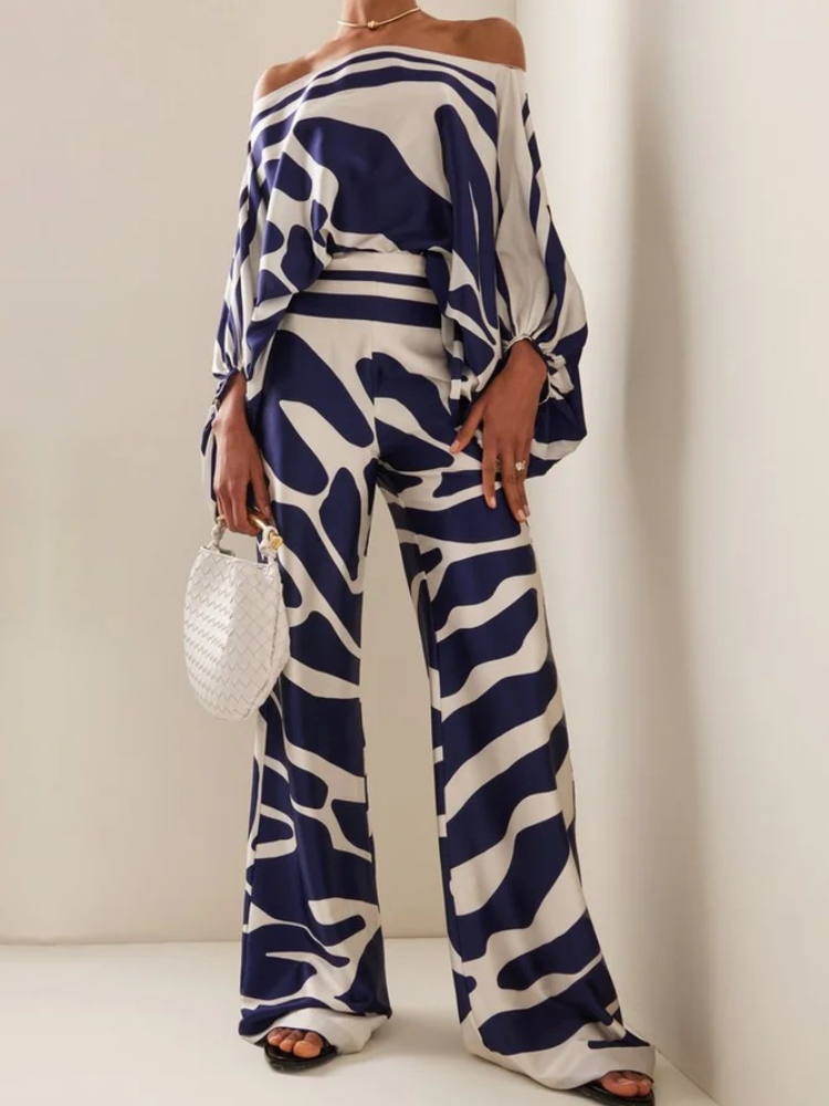 Women's Printed Satin 2-piece  - Blouse Off Shoulder avaliação e preço