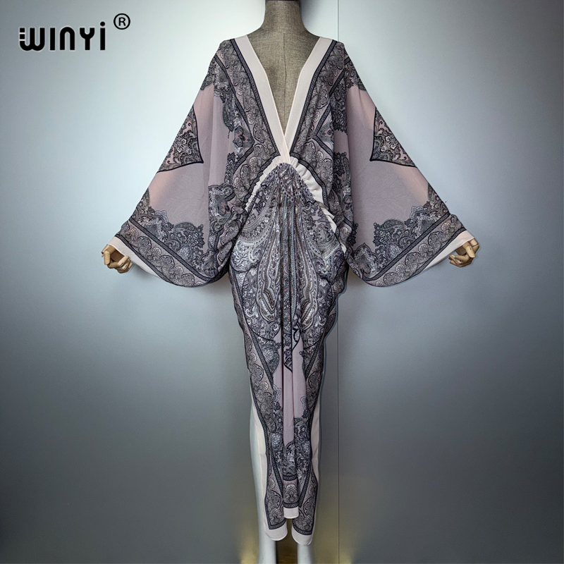 WINYI V-neck Sexy Dress Arabic - Cover Up Kaftan avaliação e preço