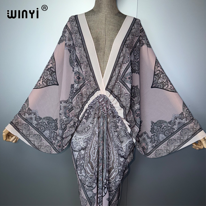 WINYI V-neck Sexy Dress Arabic - Cover Up Kaftan avaliação e preço