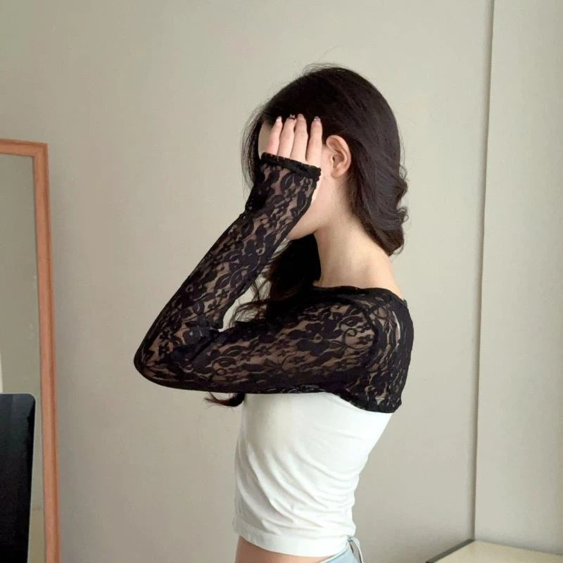 Sexy Hollow Out See Through La - Crop Top Crochet avaliação e preço