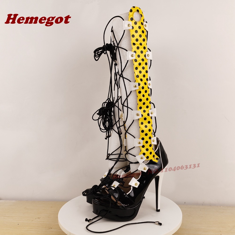 Colorful Platform Lace-Up Sand - Sandal Strappy Heeled avaliação e preço