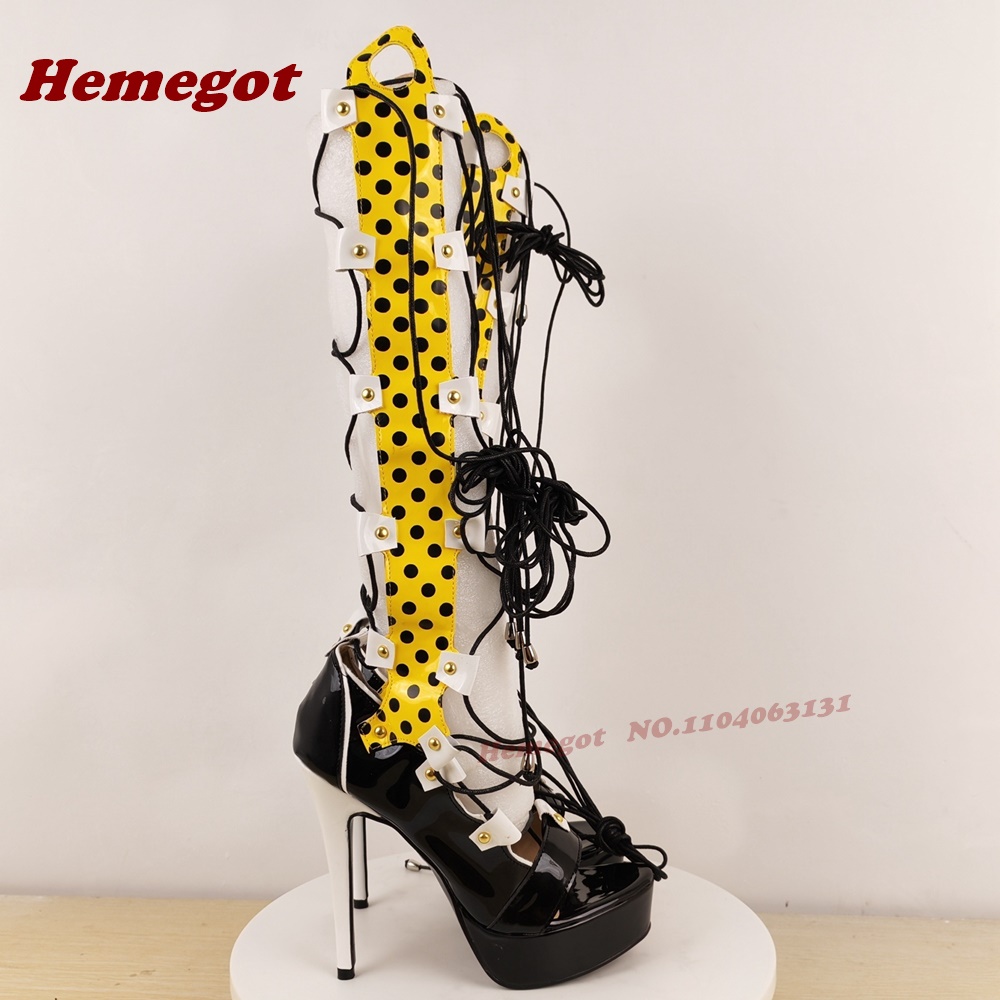 Colorful Platform Lace-Up Sand - Sandal Strappy Heeled avaliação e preço