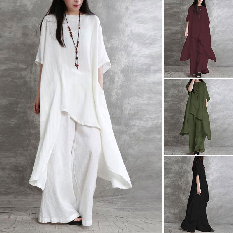Women's Cotton Linen 2-piece S - Linen Pant Wide avaliação e preço